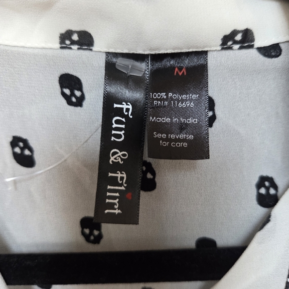 Halloween Skull Blouse *flawed Size Med - Picture 6 of 7